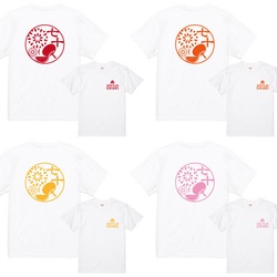 古希のお祝いに！盛夏花火和柄　古希Tシャツ白　プリントカラー全5色　綿100％　名入れ・日付入れられます 2枚目の画像