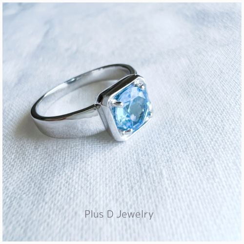 CD-007 K18WG ブルートパーズリング 指輪・リング +D 通販 14270005  