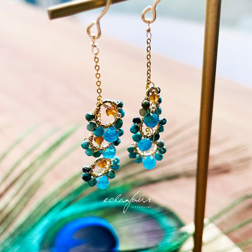 14kgfドラゴンスケールカービングピアス/イヤリング