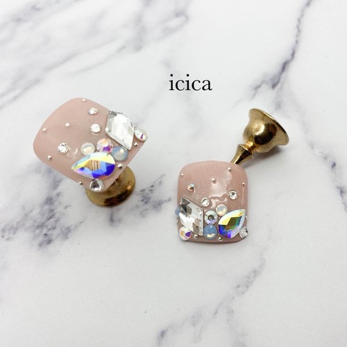 フットネイルチップ No,41 ビックビジュー フットネイルチップ ネイルチップ（つけ爪