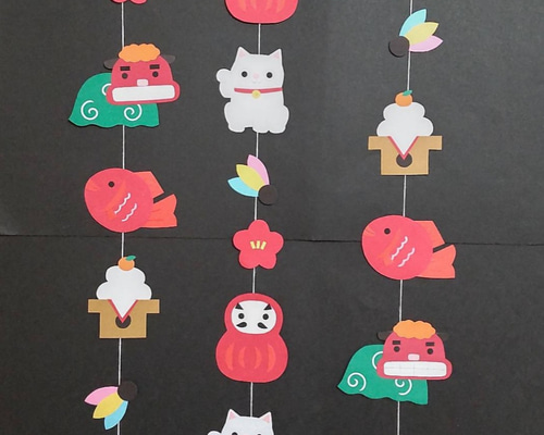 送料無料》壁面飾り お正月 1月 ガーランド その他アート minimini