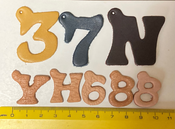 レザークラフト　デコパーツ　数字　アルファベット 2枚目の画像