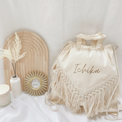 ˗ˏˋ 一升餅リュック  ˎˊ˗ 名前入れリュック　フリンジ　一升米 7枚目の画像