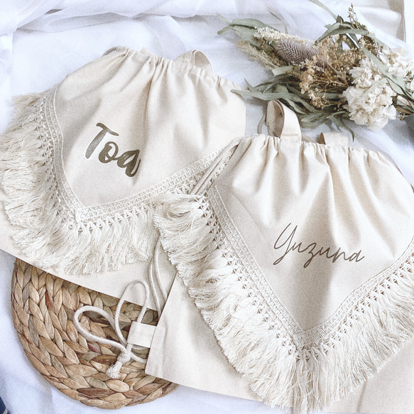 ˗ˏˋ 一升餅リュック  ˎˊ˗ 名前入れリュック　フリンジ　一升米 4枚目の画像