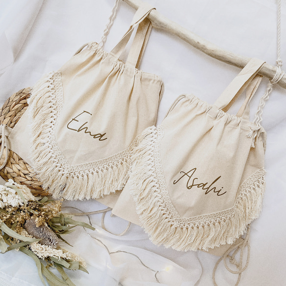 ˗ˏˋ 一升餅リュック  ˎˊ˗ 名前入れリュック　フリンジ　一升米 1枚目の画像