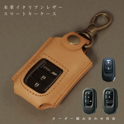 名入れ スマートキーケース 本革 レザー ホンダ 新型ヴェゼル 新型Nボックス ステップワゴン ZR-V キーケース 1枚目の画像