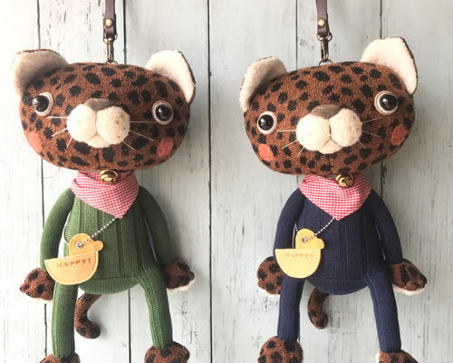 レトロ サンレモン ネコっかぶり ヒョウ柄 豹柄 犬 猫 ぬいぐるみ マスコット レトロ ネコっかぶり サンレモン ヒョウ柄 豹柄 猫 ぬいぐるみ