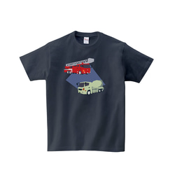 乗り物Tシャツ-消防車とミキサー車 1枚目の画像