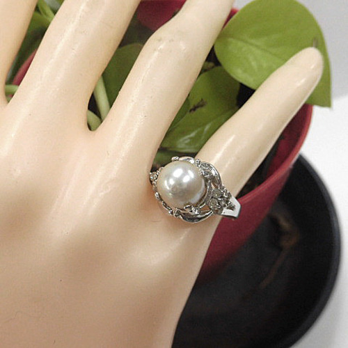天然石 本真珠(パール)リング15号 211221853 指輪・リング 天然石  