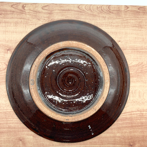 栗色のプレート皿 八寸皿 【大皿 手仕事 民藝 窯元 和 陶器】 大皿