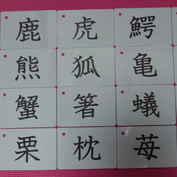 【新品】漢字カード８０枚（１文字、２文字、３文字)絵入ラミネート加工収納袋付 4枚目の画像