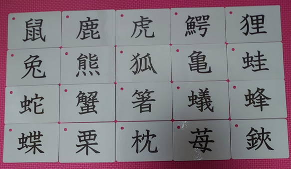 【新品】漢字カード８０枚（１文字、２文字、３文字)絵入ラミネート加工収納袋付 4枚目の画像