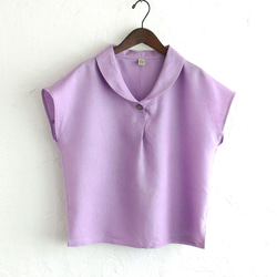 亞麻披肩領套頭衫（紫）TP01。 第6張的照片