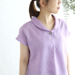 亞麻披肩領套頭衫（紫）TP01。 第3張的照片