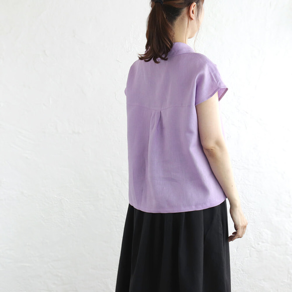 亞麻披肩領套頭衫（紫）TP01。 第5張的照片