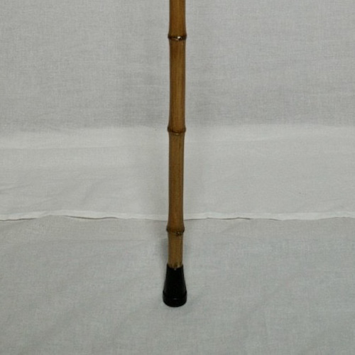 竹杖 ステッキ① 竹根鞭細工 漆塗り ねぶち 希少 国産 破竹根付 吉野杉