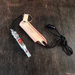 受注製作 セーフティーホイッスル（緊急呼子笛＆IDカード）＆レザー