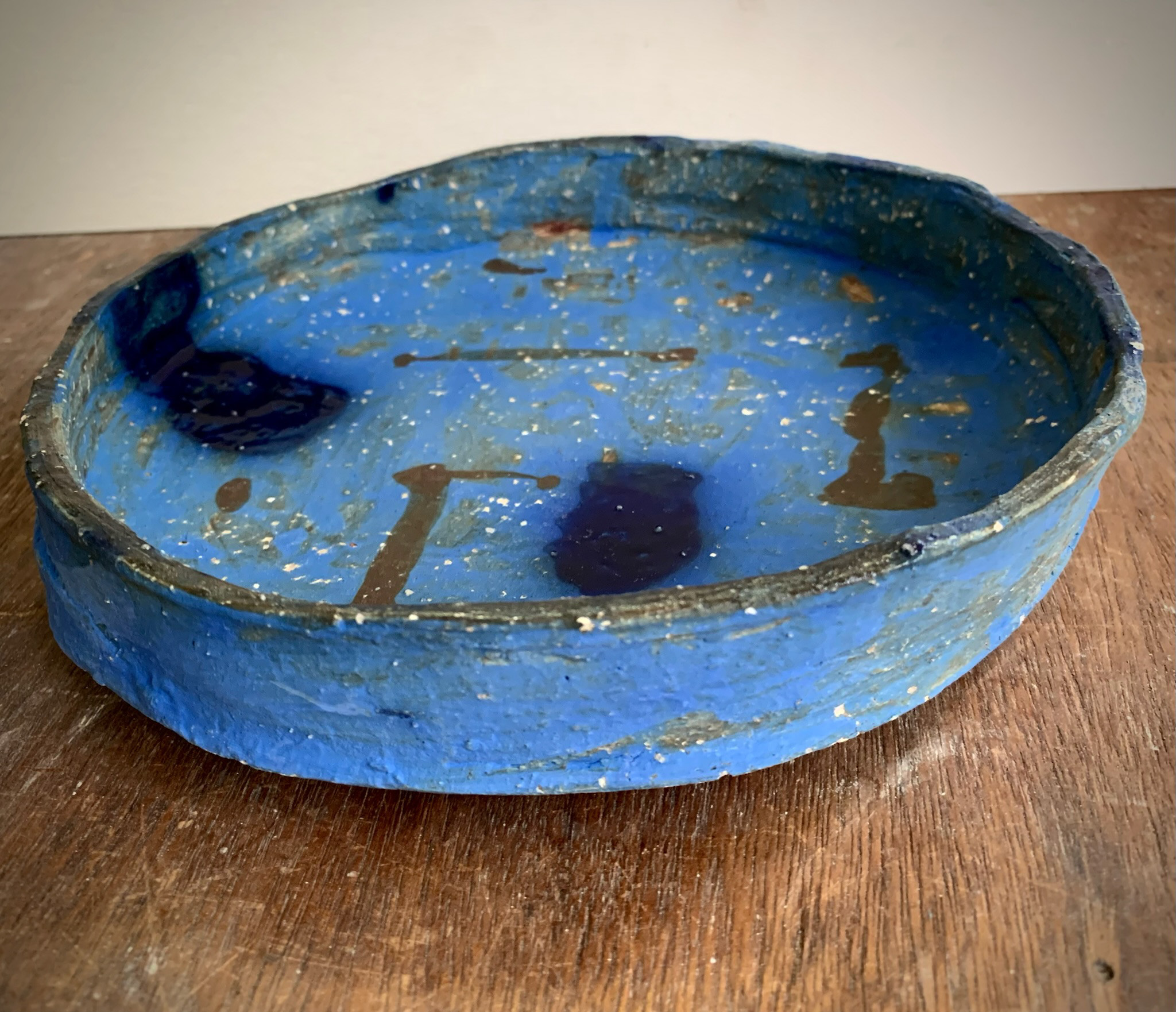 青い浅鉢中皿2 20cm