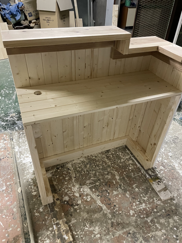 レジカウンター　受付カウンター                                     幅90✖︎高さ105✖︎奥行き38センチです。左右逆も可能です。サイズオー LWH2271795280(17391円)