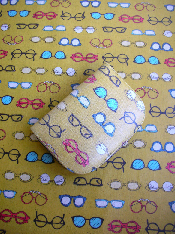 日本防水布"時尚眼鏡"-短夾/皮夾/零錢包/禮物 第7張的照片
