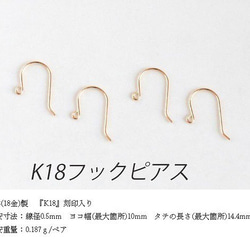 14kgf/カメオカービングアップルグリーンオニキスxブルーグリーントルマリンレバーフックピアス 8枚目の画像