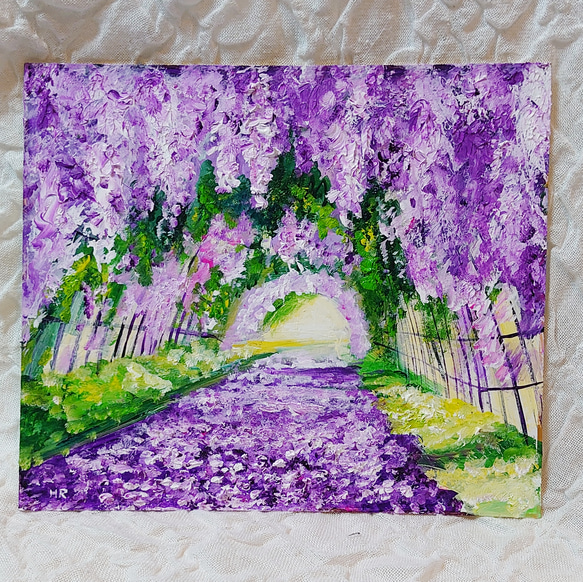 油絵 絵画 【藤のトンネル】 油絵 絵画 【藤のトンネル】 絵画 HR 通販 14272422｜Creema