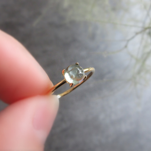 12号　レインボー入り　バイカラートルマリン　オーバルカボションリング 12号 レインボー入り バイカラートルマリン オーバルカボション