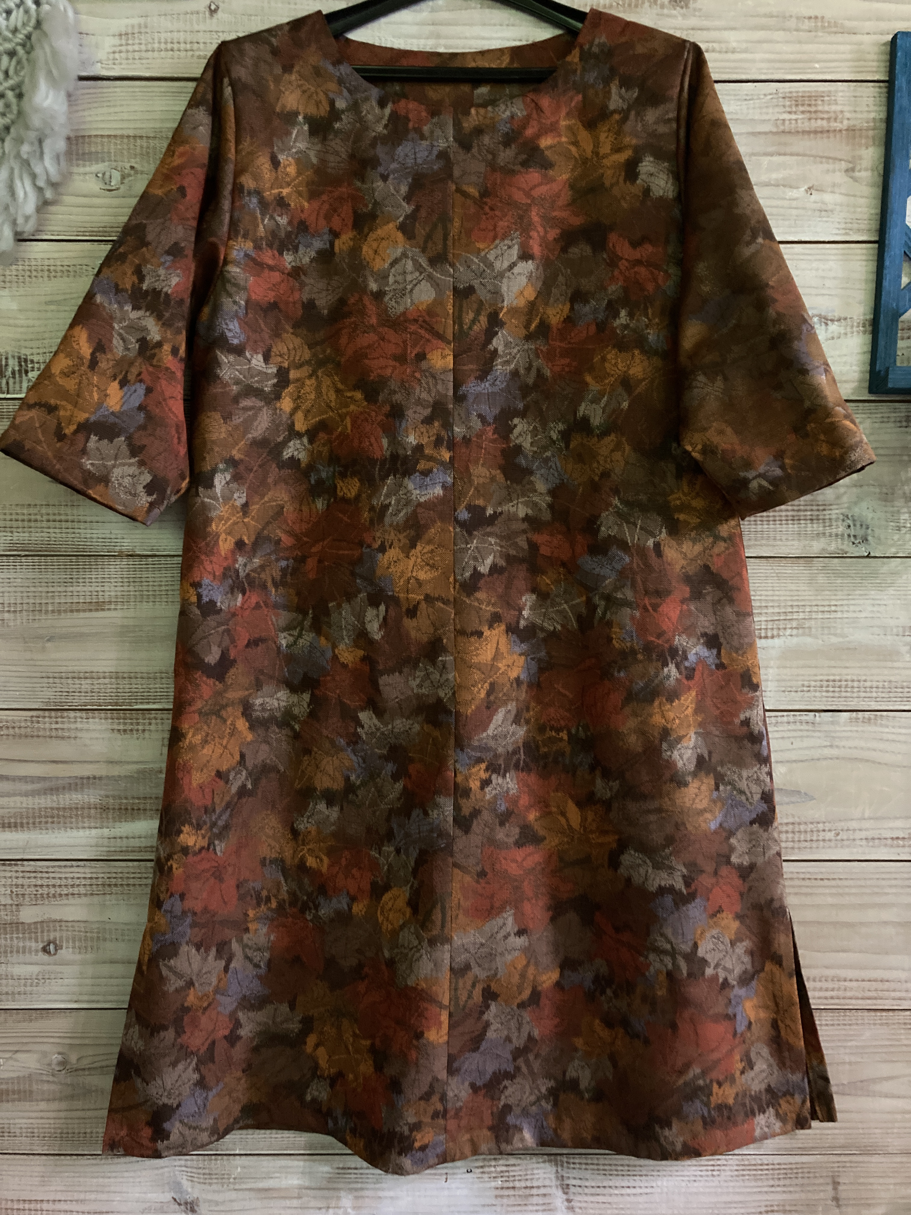 着物リメイクシンプルなワンピース