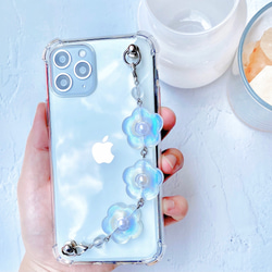 オーロララメフラワーのキーリングハンガー スマホケース iPhoneケース