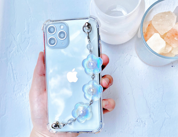 オーロララメフラワーのキーリングハンガー スマホケース iPhoneケース