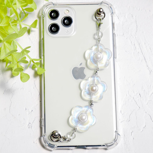 オーロララメフラワーのキーリングハンガー スマホケース iPhoneケース