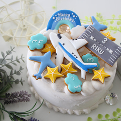 飛行機　【アイシングクッキー】　誕生日　男の子向け　オーダー　航空機　滑走路　空港　名入れギフト 9枚目の画像