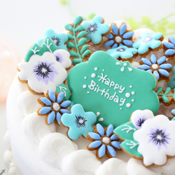 【アイシングクッキー】　花　青　可愛い　植物　誕生日　プレゼント　ケーキ　飾り 11枚目の画像