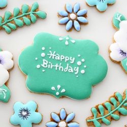 【アイシングクッキー】　花　青　可愛い　植物　誕生日　プレゼント　ケーキ　飾り 4枚目の画像