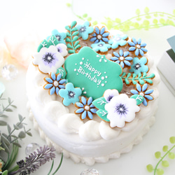【アイシングクッキー】　花　青　可愛い　植物　誕生日　プレゼント　ケーキ　飾り 13枚目の画像