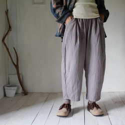 旅帰り / 淡藤色 草木染ガーゼパンツ 1枚目の画像