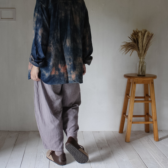 旅帰り / 淡藤色 草木染ガーゼパンツ 3枚目の画像