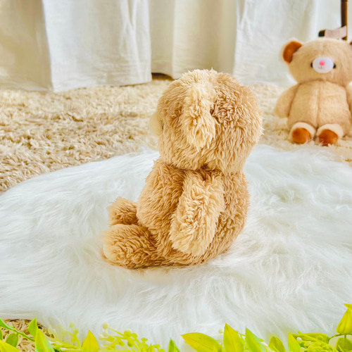 * vintage animal ୨୧ * ふわもこ brown クマちゃん ふわもこくまぐるみ＊Sサイズ あみぐるみ Monange 通販 18360142