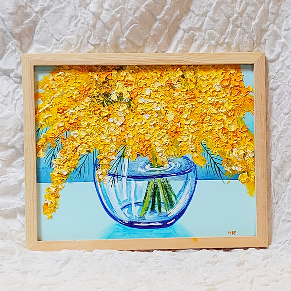 油絵 絵画 【ミモザの花】 絵画 HR 通販 14273427|Creema 油絵 絵画 【ミモザの花】 絵画 HR 通販 14273427|Creema