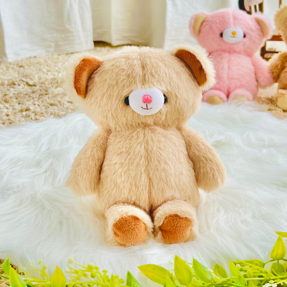 2024年最新入荷 ふわふわ♡にっこりくまちゃん【ベージュ】※受注制作 ぬいぐるみ ぬいぐるみ