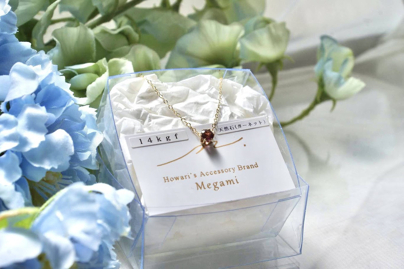 誕生石の一粒ネックレス(14kgf)