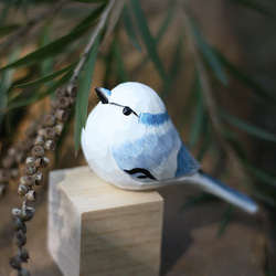 【受注制作】鳥好きさんへのプレゼント 置物 木彫り 文鳥 天然木 彫刻 2枚目の画像