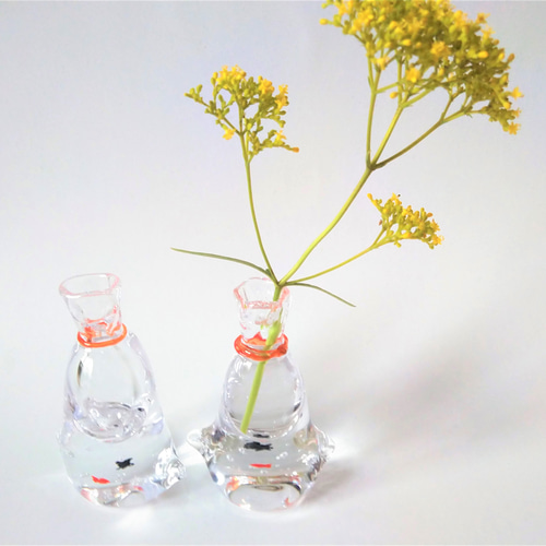 金魚の一輪挿し 中サイズ 赤 一輪挿し・花瓶・花器 KJ's Glass 通販