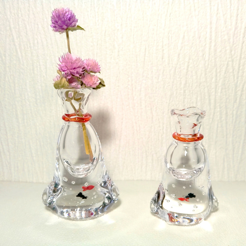 行人作 大きめの金魚柄の花器