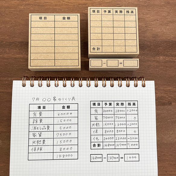 手帳スタンプ 家計簿メモA（b-256）はんこ ハンコ スケジュールスタンプ 2枚目の画像