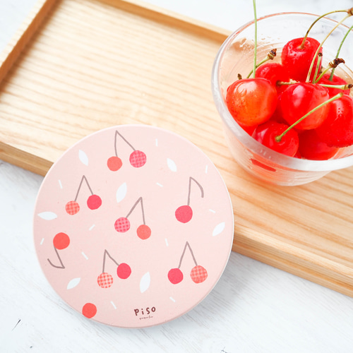 憧れのさくらんぼの吸水コースター コースター piso/ピソ 通販