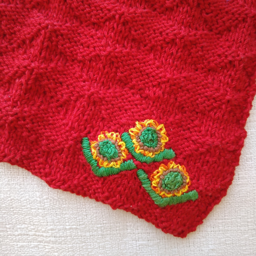 Desigual　ひまわり　刺繍　総柄　レッド　コート Desigual ひまわり 刺繍 総柄 レッド コート