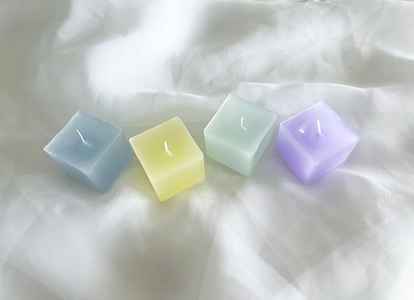 cube candle*キャンドル*アロマキャンドル*4個セット* 2枚目の画像