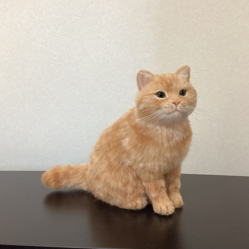 羊毛フェルト ミニねこ 茶トラ 羊毛フェルト haluhalu 通販 14274828