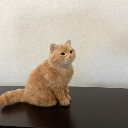 羊毛フェルト ミニねこ 茶トラ 羊毛フェルト haluhalu 通販 14274828